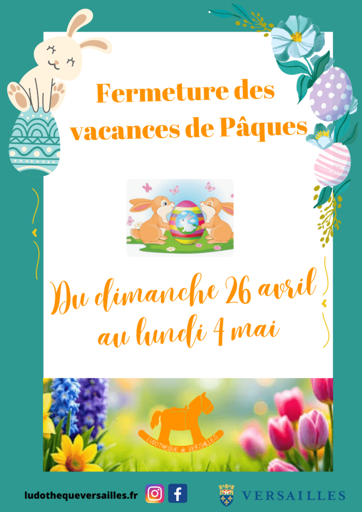 Fermeture de la ludothèque - vacances de Pâques