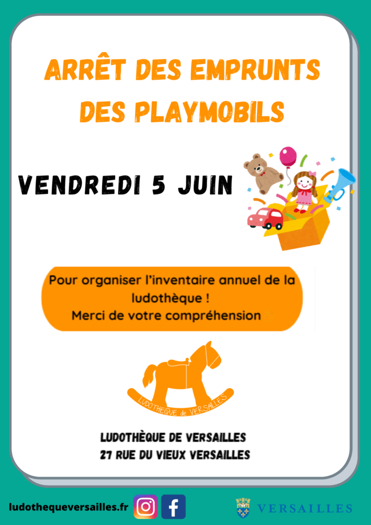 Arrêt des emprunts des playmobils